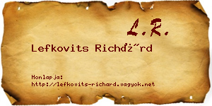 Lefkovits Richárd névjegykártya