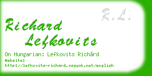 richard lefkovits business card