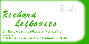 richard lefkovits business card